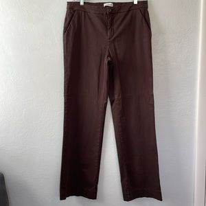 LILA RYAN Giselle Dark Espresso Brown Wide‎ Leg Pants Size 14